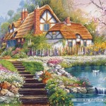 castorland-puzzel-3000-stuks-cottage-with-swans-andres-orpinas-300327